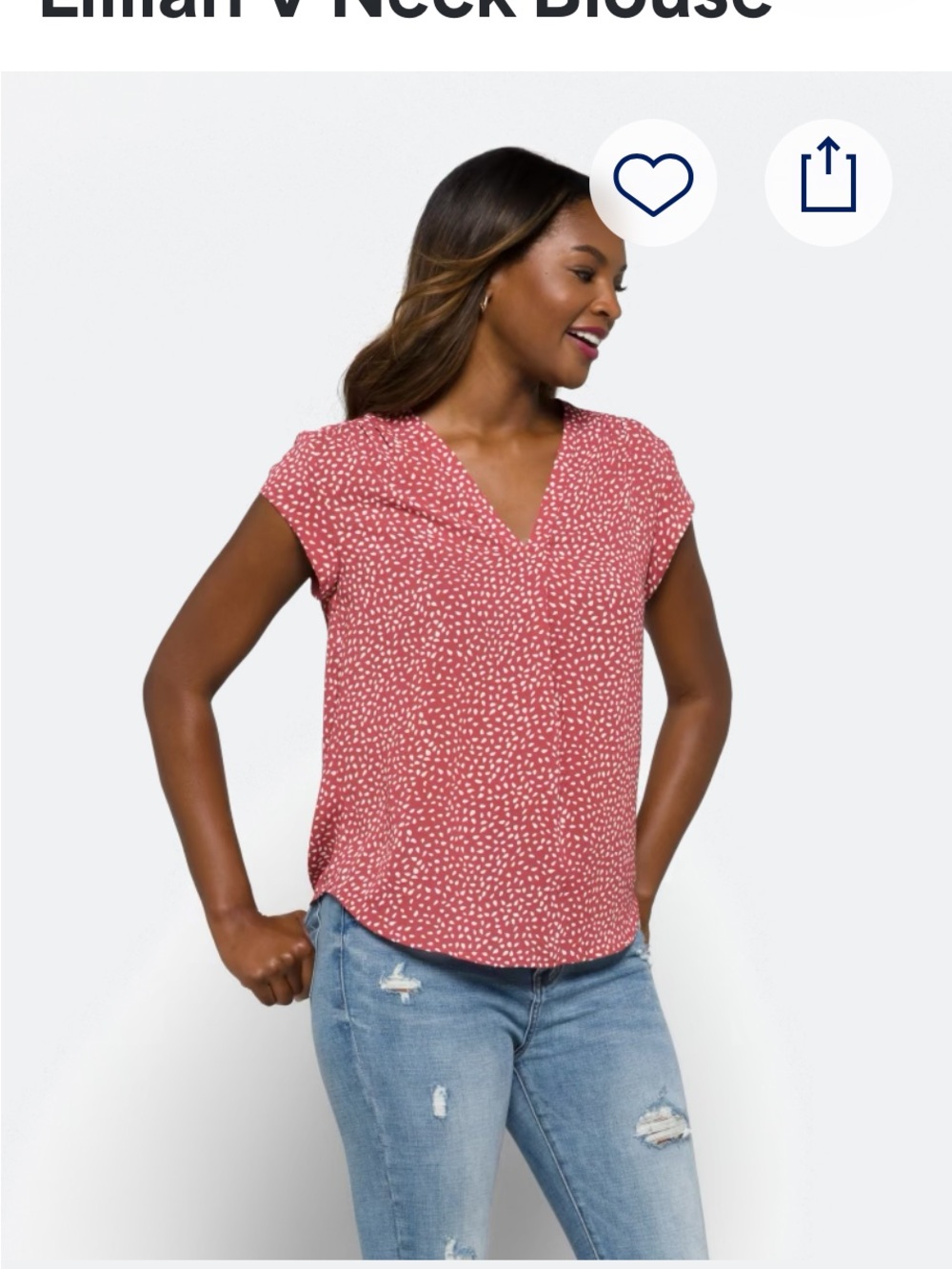 Women’s Dusty Red V-Neck Short Sleeve Blouse